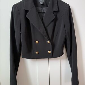 Elegant Black Double-Breasted Jacket